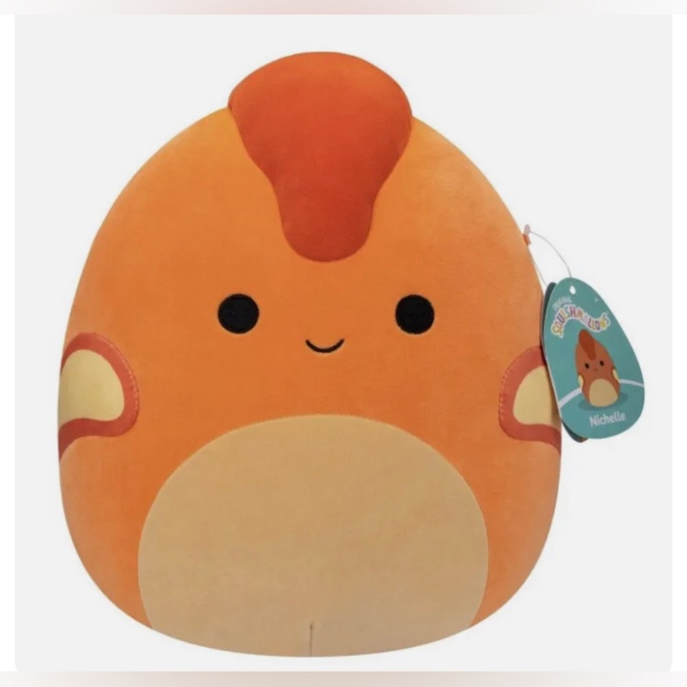 Squishmallows 11" Nichelle the Orange Dinosaur with Fuzzy Head